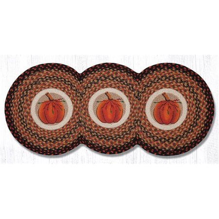 CAPITOL IMPORTING CO 15 x 36 in. Harvest Pumpkin Tri Circle Runner Rug 95-222HP